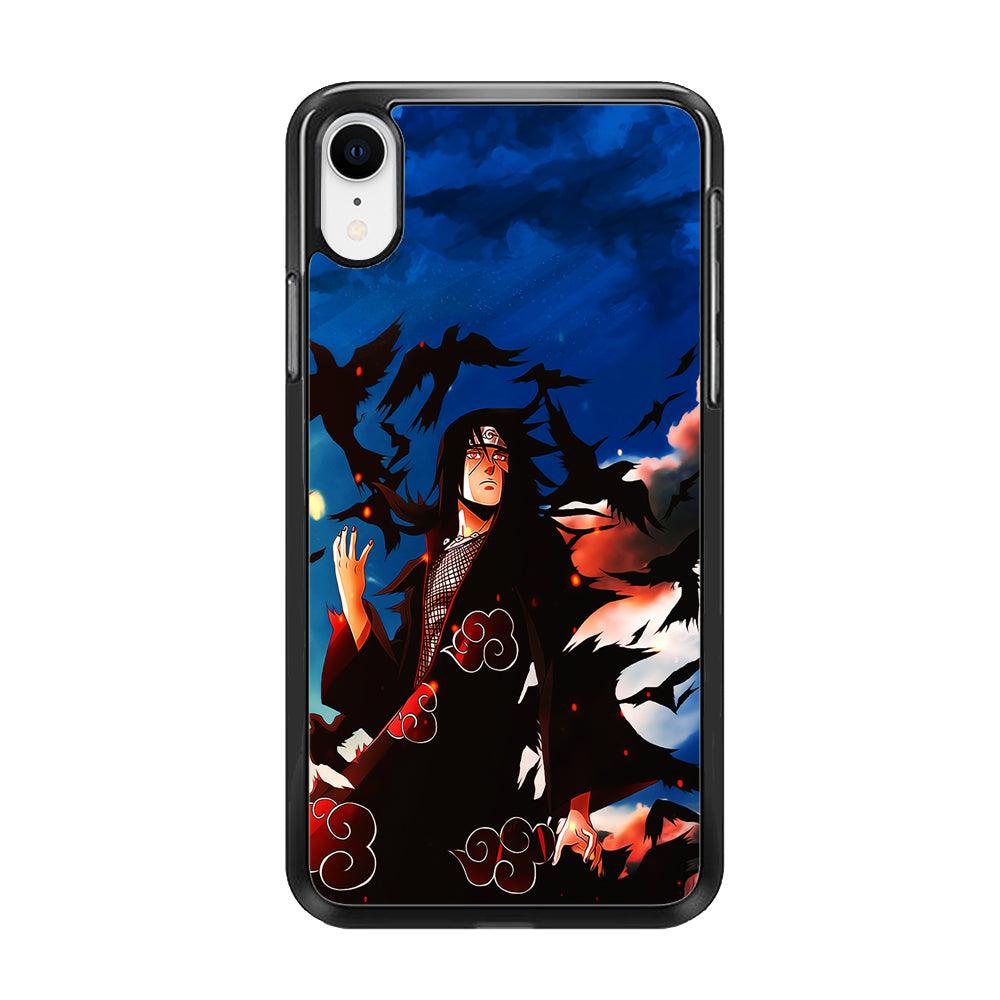 Itachi Uchiha Crow Jutsu iPhone XR Case-Rubber / Black (2D Case)-Xtracase