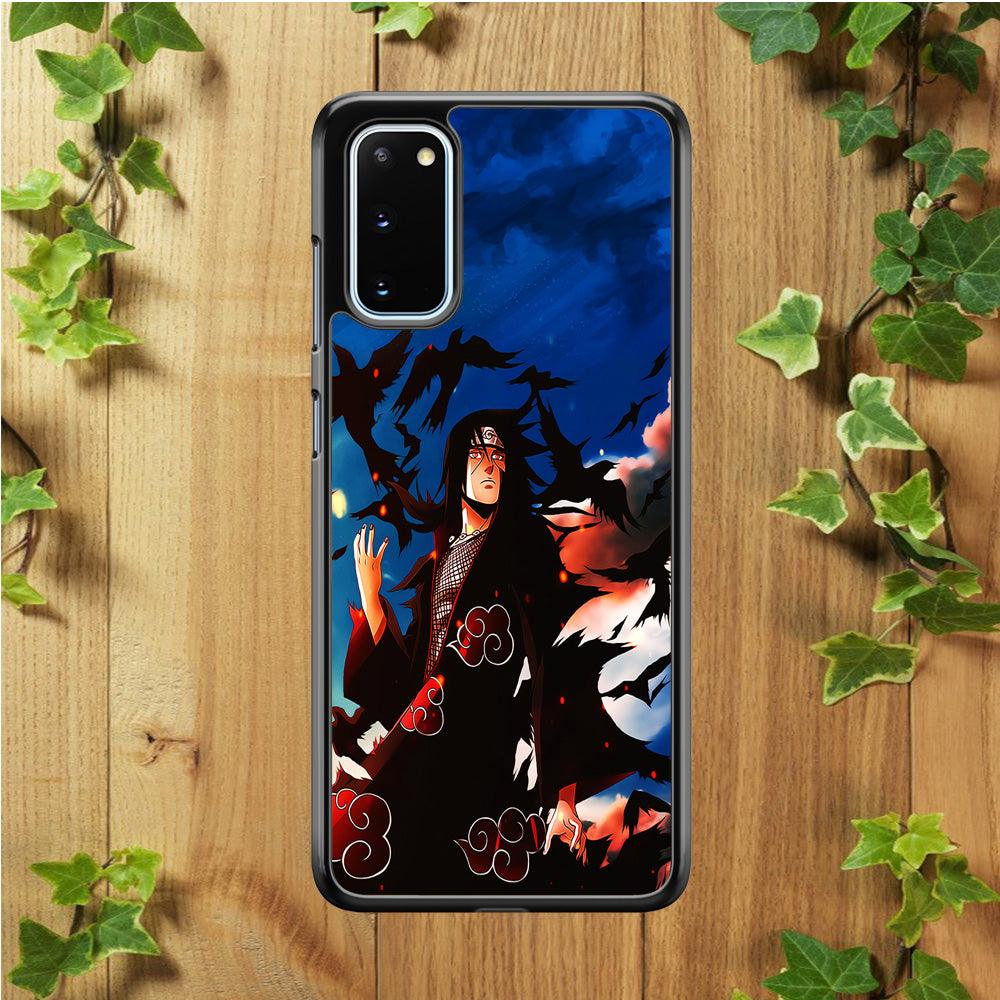 Itachi Uchiha Crow Jutsu Samsung Galaxy S20 Case-Rubber / White (2D Case)-Xtracase
