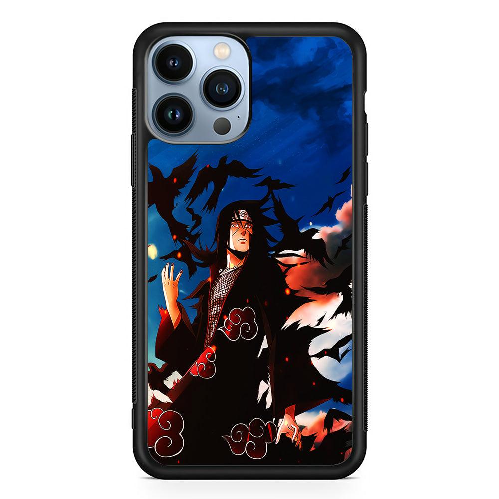 Itachi Uchiha Crow Jutsu iPhone 13 Pro Max Case-Rubber / Black (2D Case)-Xtracase