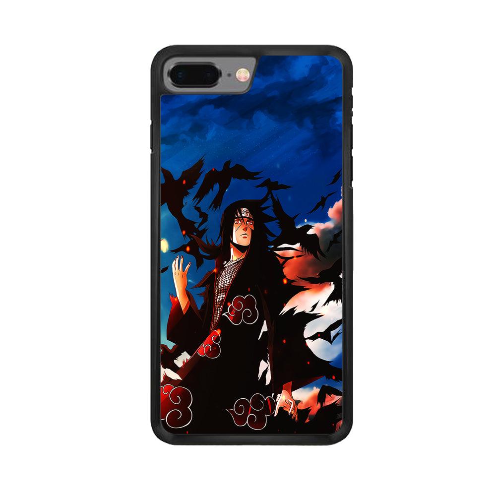 Itachi Uchiha Crow Jutsu iPhone 8 Plus Case-Rubber / Black (2D Case)-Xtracase
