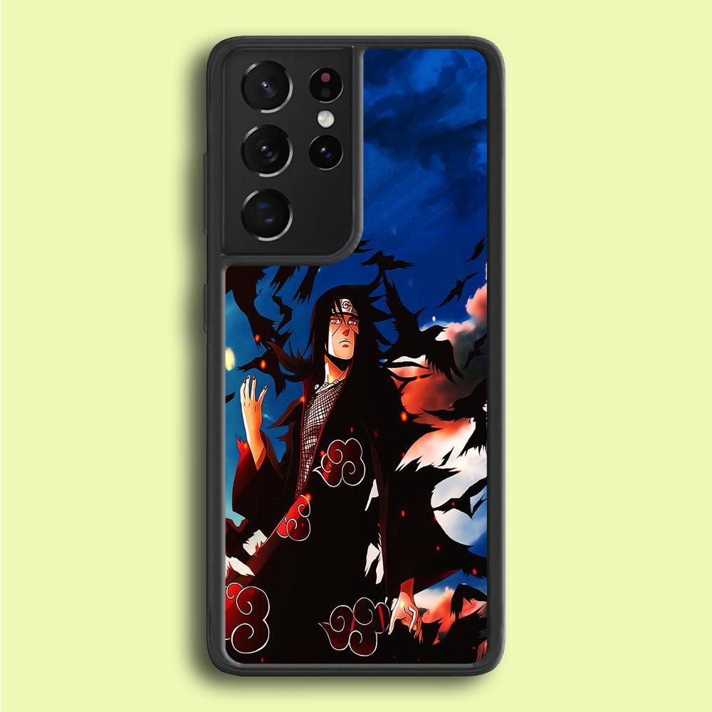 Itachi Uchiha Crow Jutsu Samsung Galaxy S21 Ultra Case-Plastic / Full Wrap (3D Case)-Xtracase
