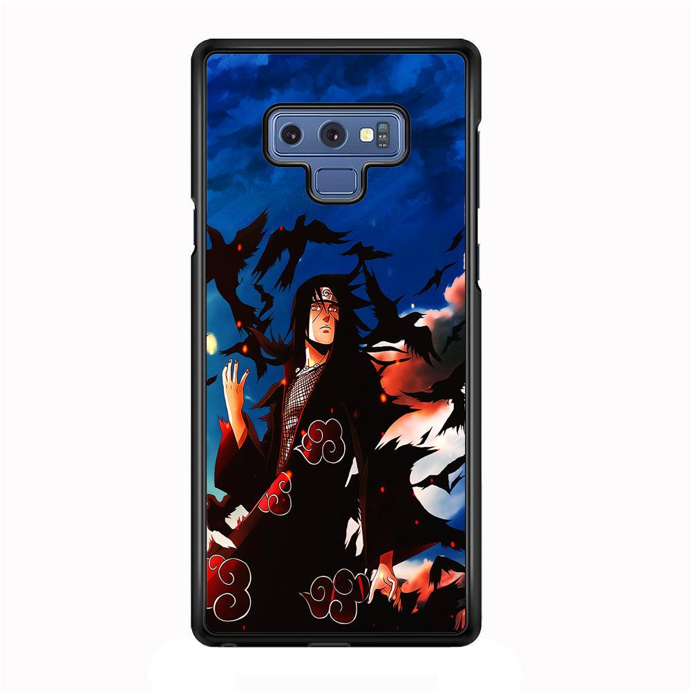 Itachi Uchiha Crow Jutsu Samsung Galaxy Note 9 Case-Rubber / White (2D Case)-Xtracase