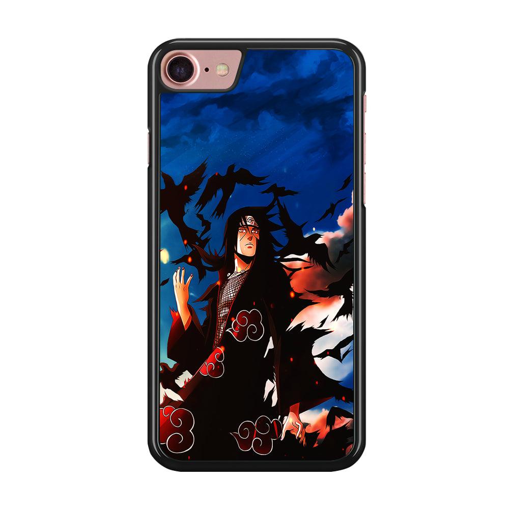 Itachi Uchiha Crow Jutsu iPhone SE 2020 Case-Rubber / Black (2D Case)-Xtracase