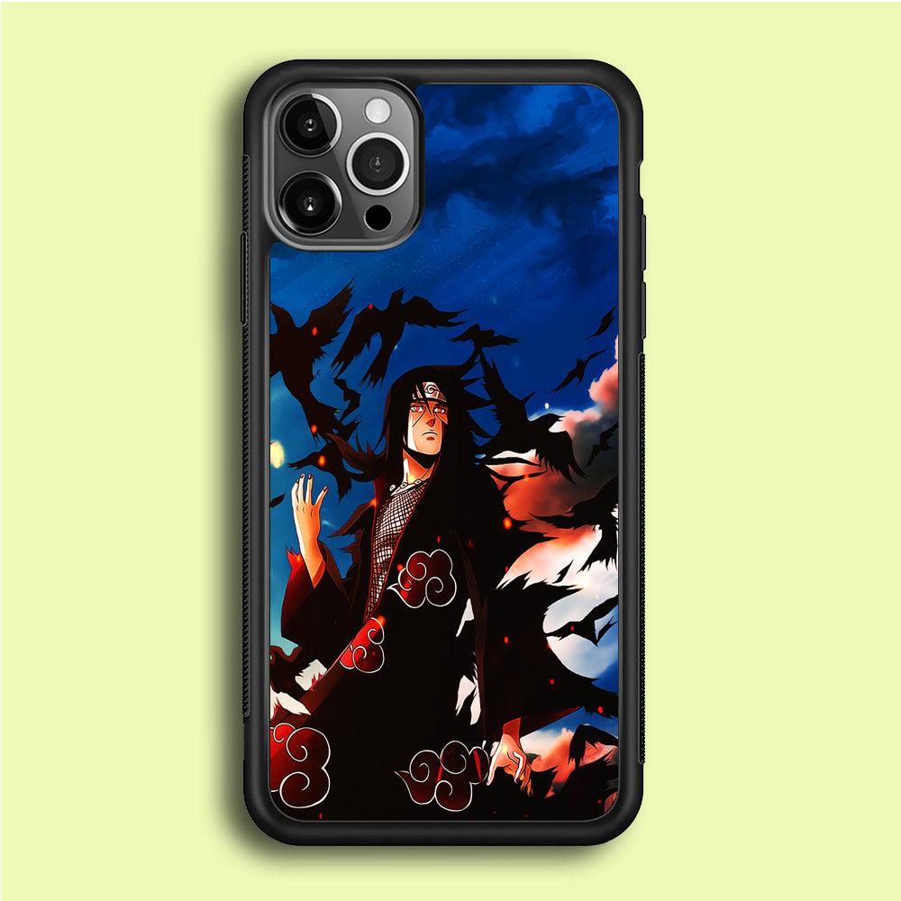 Itachi Uchiha Crow Jutsu iPhone 12 Pro Case-Rubber / Black (2D Case)-Xtracase