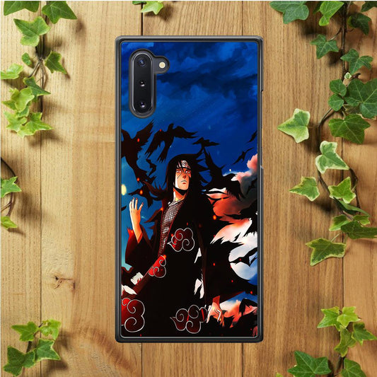 Itachi Uchiha Crow Jutsu Samsung Galaxy Note 10 Case-Rubber / Black (2D Case)-Xtracase