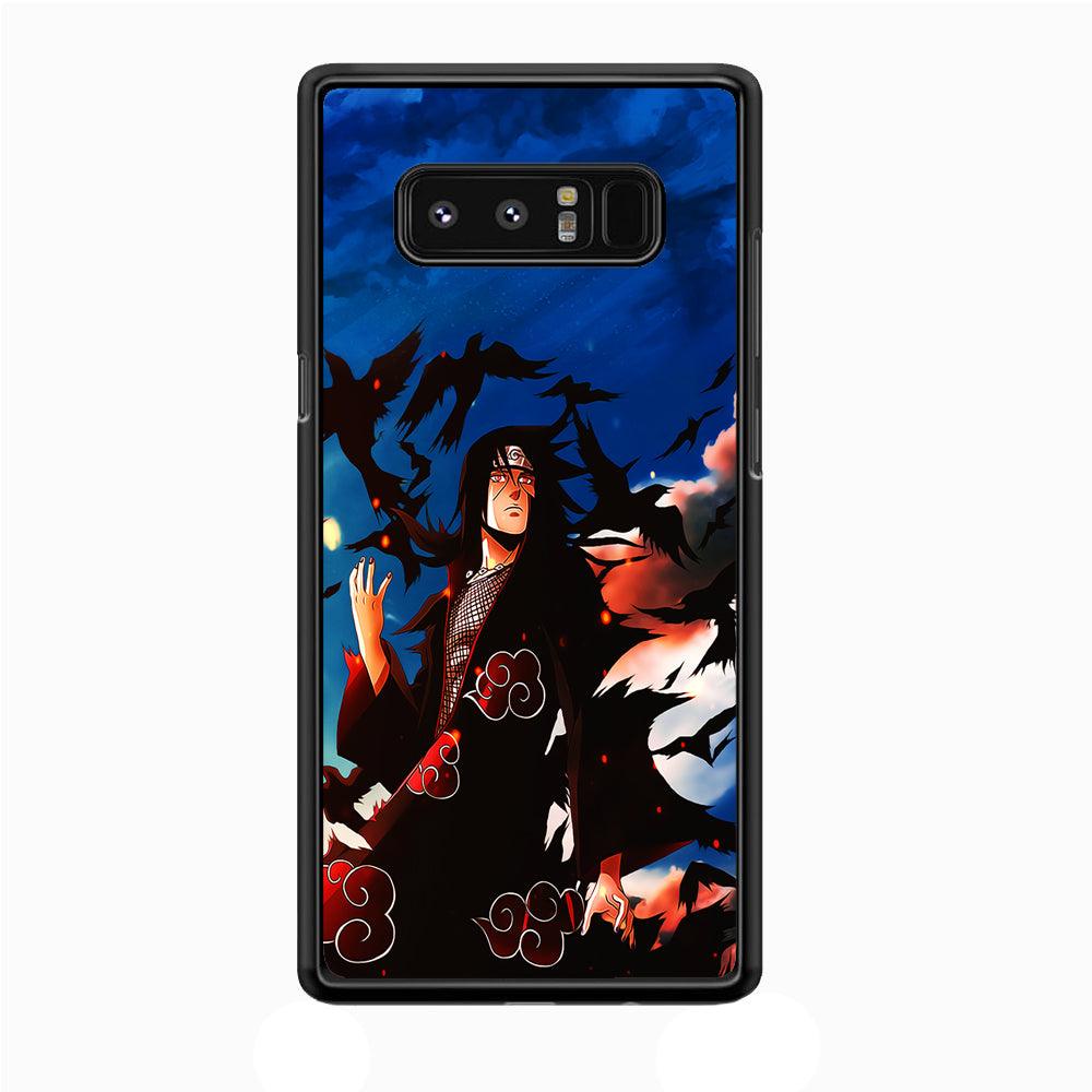 Itachi Uchiha Crow Jutsu Samsung Galaxy Note 8 Case-Rubber / White (2D Case)-Xtracase