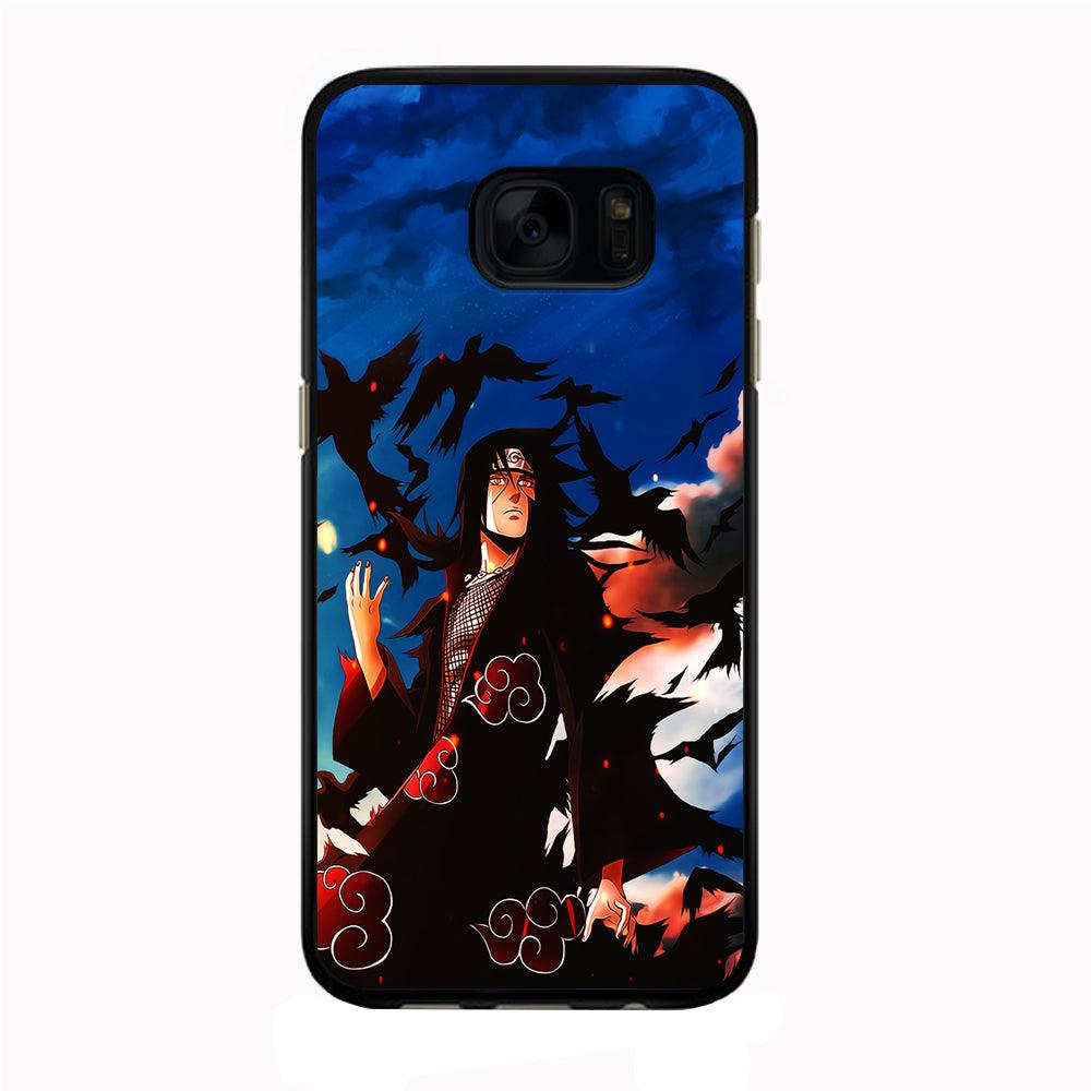 Itachi Uchiha Crow Jutsu Samsung Galaxy S7 Edge Case-Rubber / Black (2D Case)-Xtracase