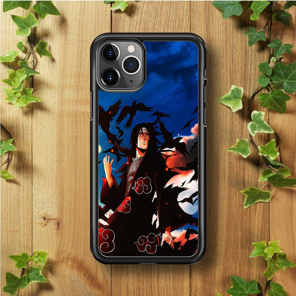 Itachi Uchiha Crow Jutsu iPhone 11 Pro Case-Rubber / Black (2D Case)-Xtracase
