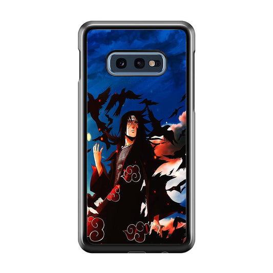 Itachi Uchiha Crow Jutsu Samsung Galaxy S10E Case-Rubber / White (2D Case)-Xtracase