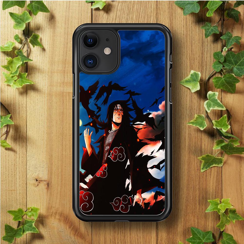 Itachi Uchiha Crow Jutsu iPhone 11 Case-Rubber / Black (2D Case)-Xtracase