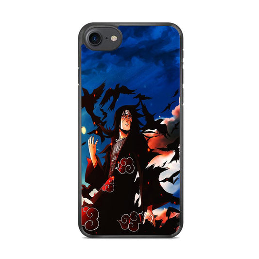 Itachi Uchiha Crow Jutsu iPhone 8 Case-Rubber / Black (2D Case)-Xtracase