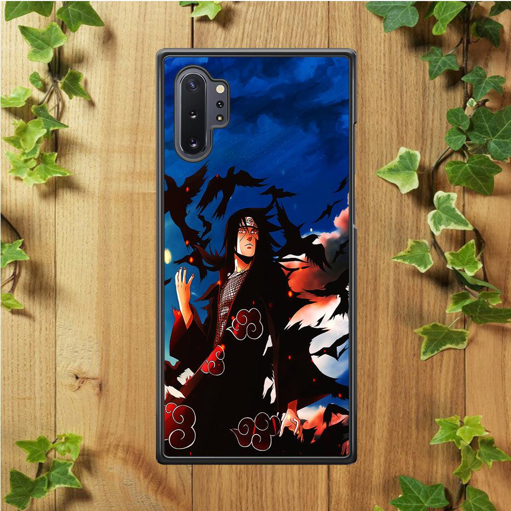 Itachi Uchiha Crow Jutsu Samsung Galaxy Note 10 Plus Case-Rubber / White (2D Case)-Xtracase