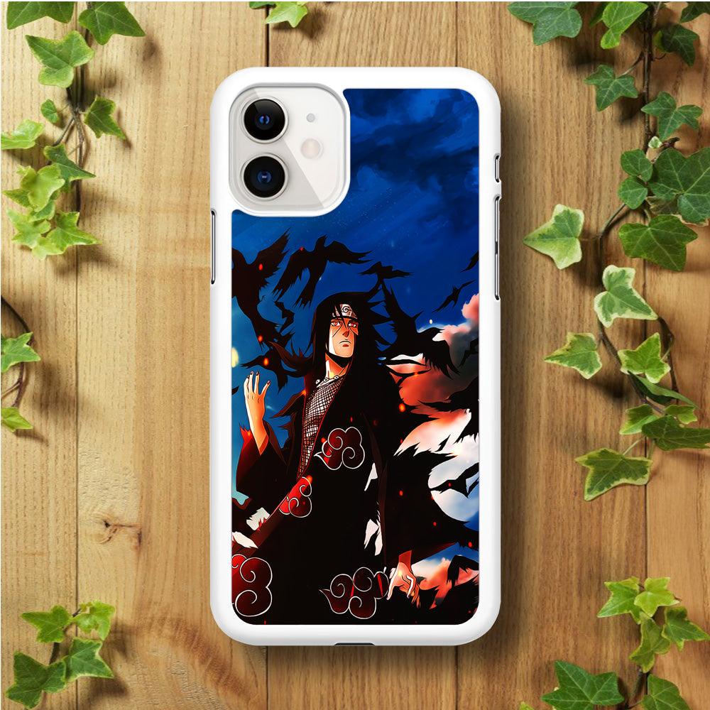 Itachi Uchiha Crow Jutsu iPhone 11 Case-Rubber / White (2D Case)-Xtracase