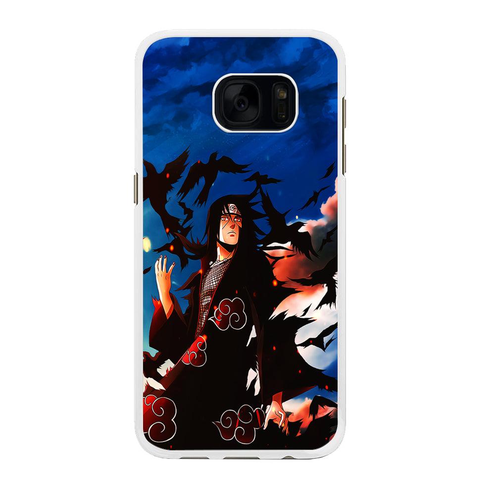 Itachi Uchiha Crow Jutsu Samsung Galaxy S7 Edge Case-Rubber / White (2D Case)-Xtracase