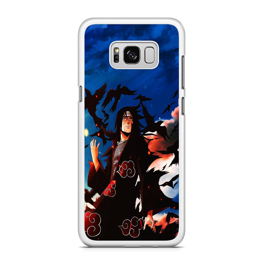 Itachi Uchiha Crow Jutsu Samsung Galaxy S8 Case-Rubber / White (2D Case)-Xtracase