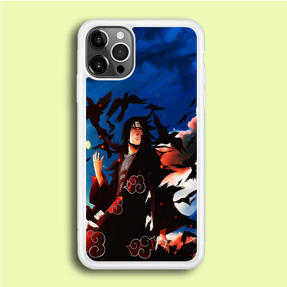 Itachi Uchiha Crow Jutsu iPhone 12 Pro Case-Rubber / White (2D Case)-Xtracase