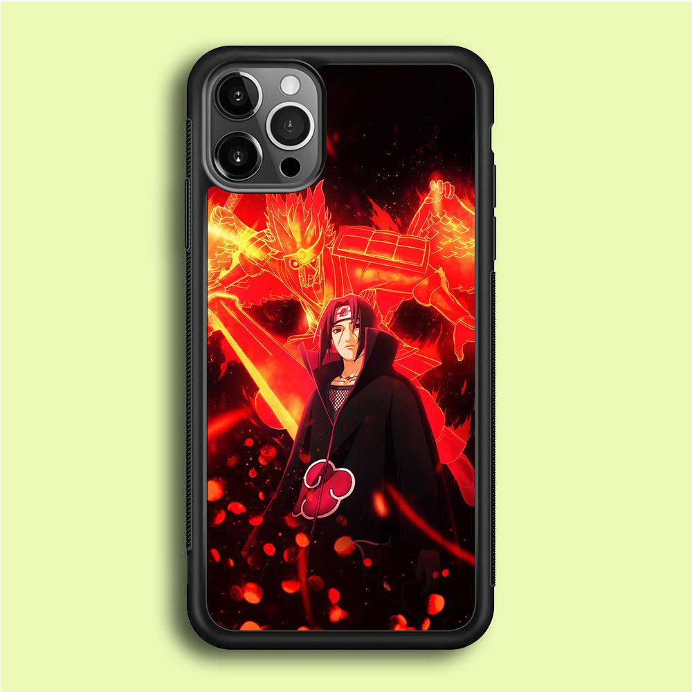 Itachi Uchiha Susanoo iPhone 12 Pro Max Case-Rubber / Black (2D Case)-Xtracase