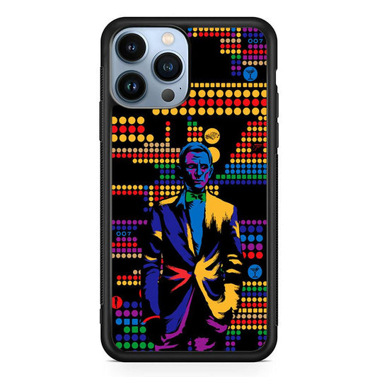 James Bond Abstract Art iPhone 13 Pro Max Case-Rubber / Black (2D Case)-Xtracase