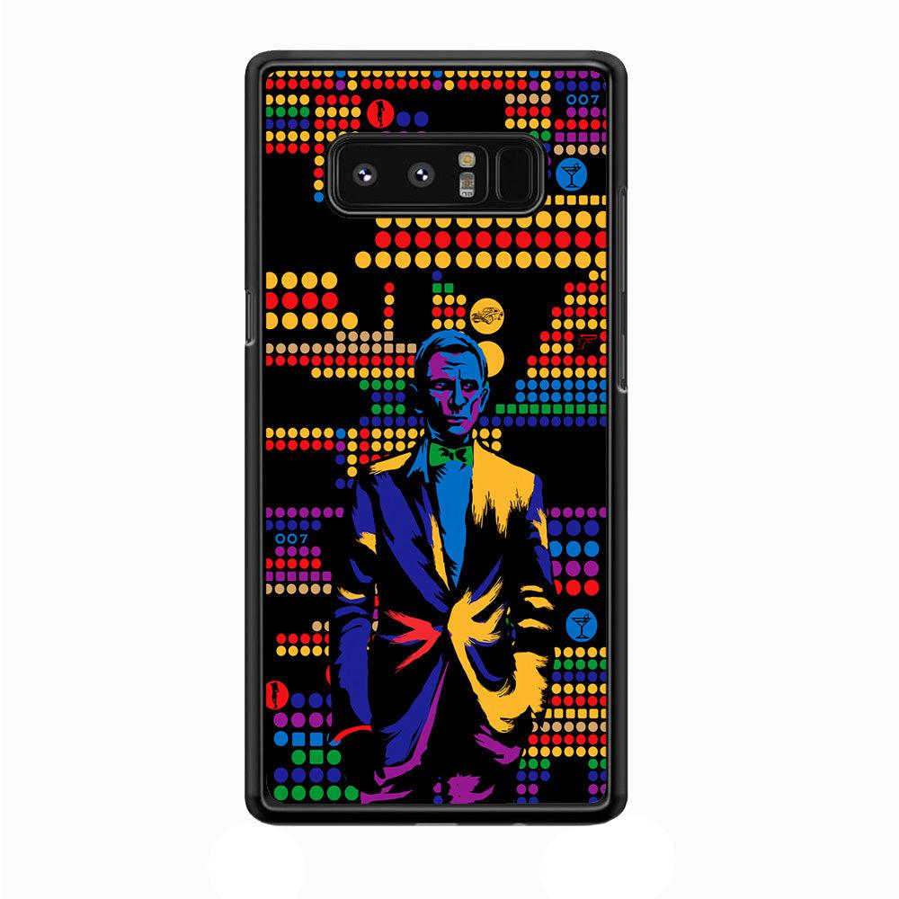James Bond Abstract Art Samsung Galaxy Note 8 Case-Rubber / Black (2D Case)-Xtracase