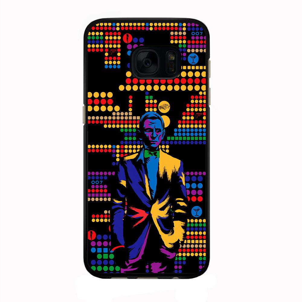 James Bond Abstract Art Samsung Galaxy S7 Edge Case-Rubber / Black (2D Case)-Xtracase