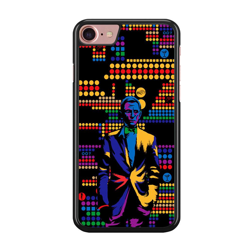 James Bond Abstract Art iPhone SE 2020 Case-Rubber / Black (2D Case)-Xtracase