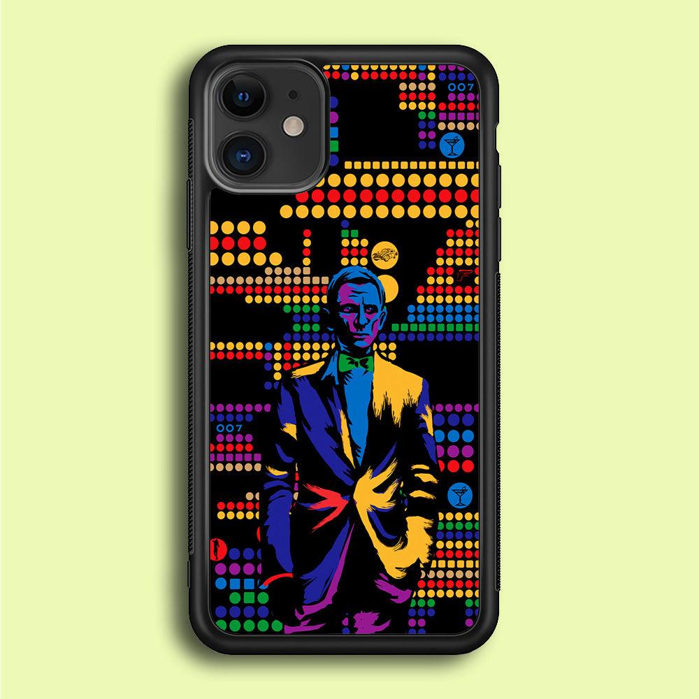 James Bond Abstract Art iPhone 12 Case-Rubber / Black (2D Case)-Xtracase