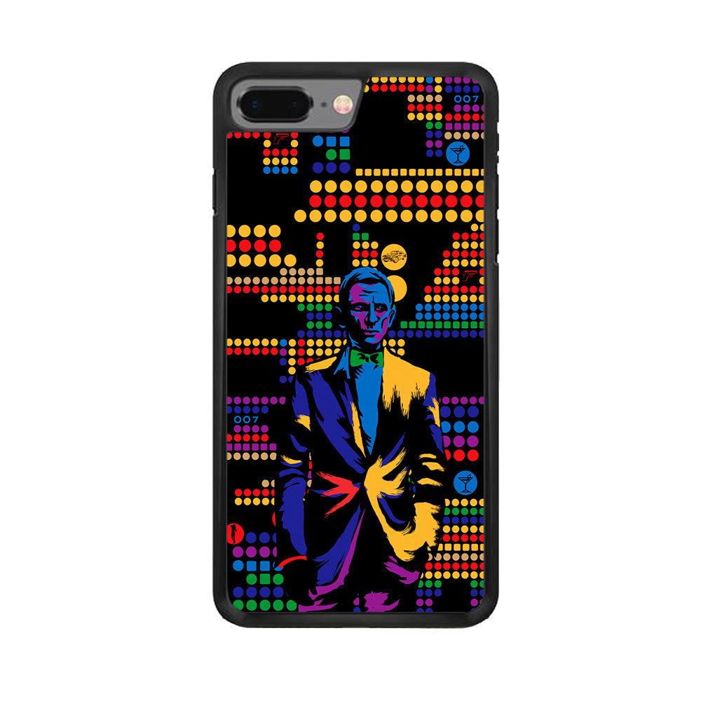 James Bond Abstract Art iPhone 8 Plus Case-Rubber / Black (2D Case)-Xtracase