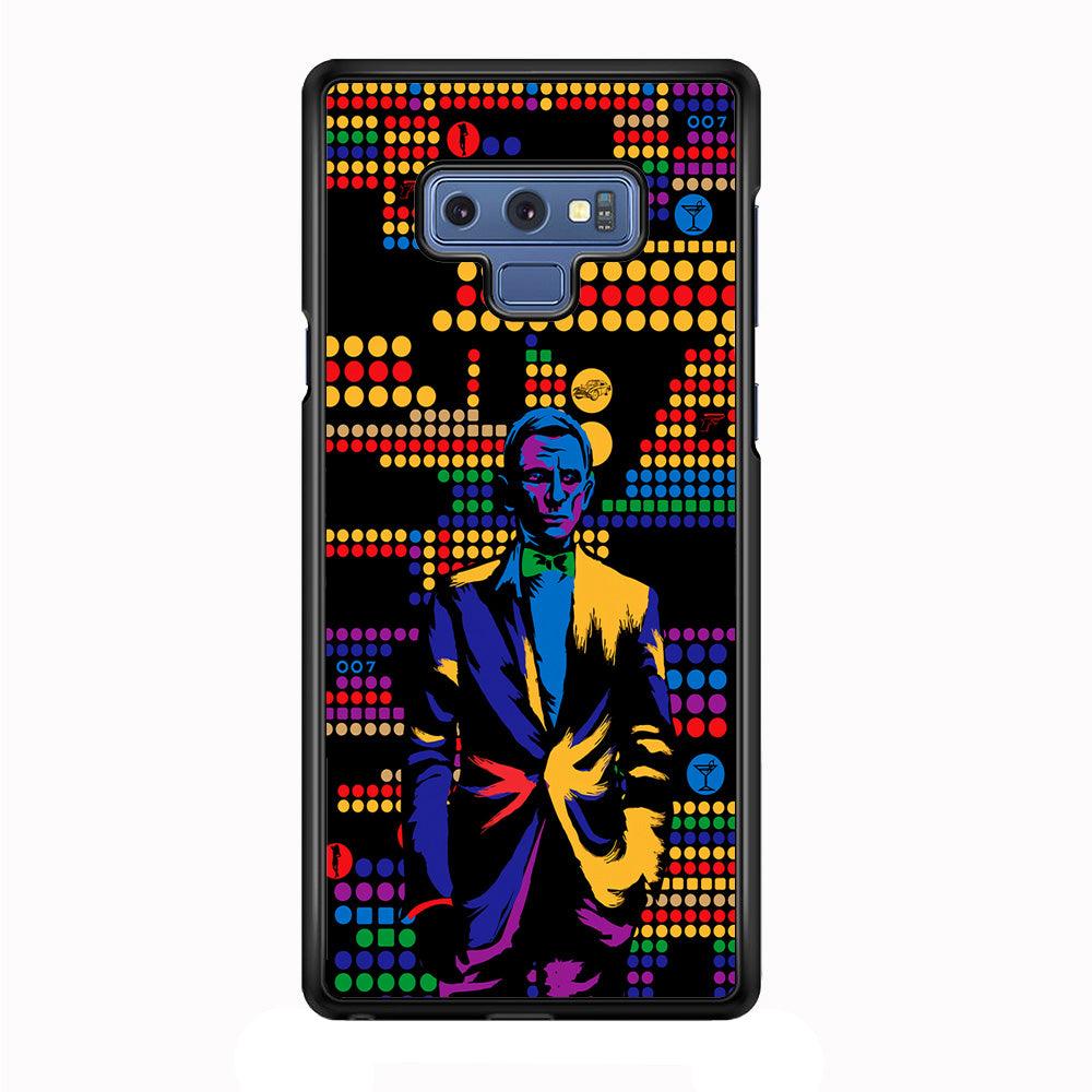 James Bond Abstract Art Samsung Galaxy Note 9 Case-Rubber / White (2D Case)-Xtracase