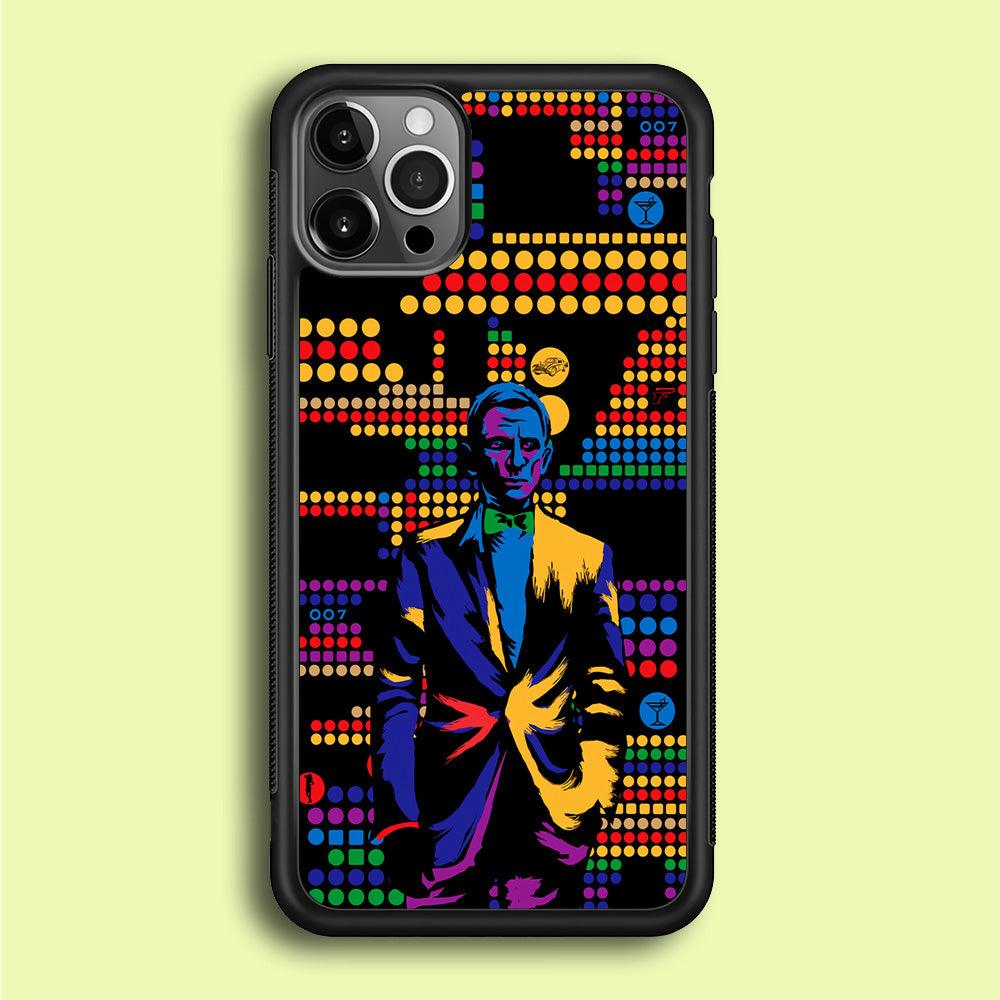 James Bond Abstract Art iPhone 12 Pro Max Case-Rubber / Black (2D Case)-Xtracase