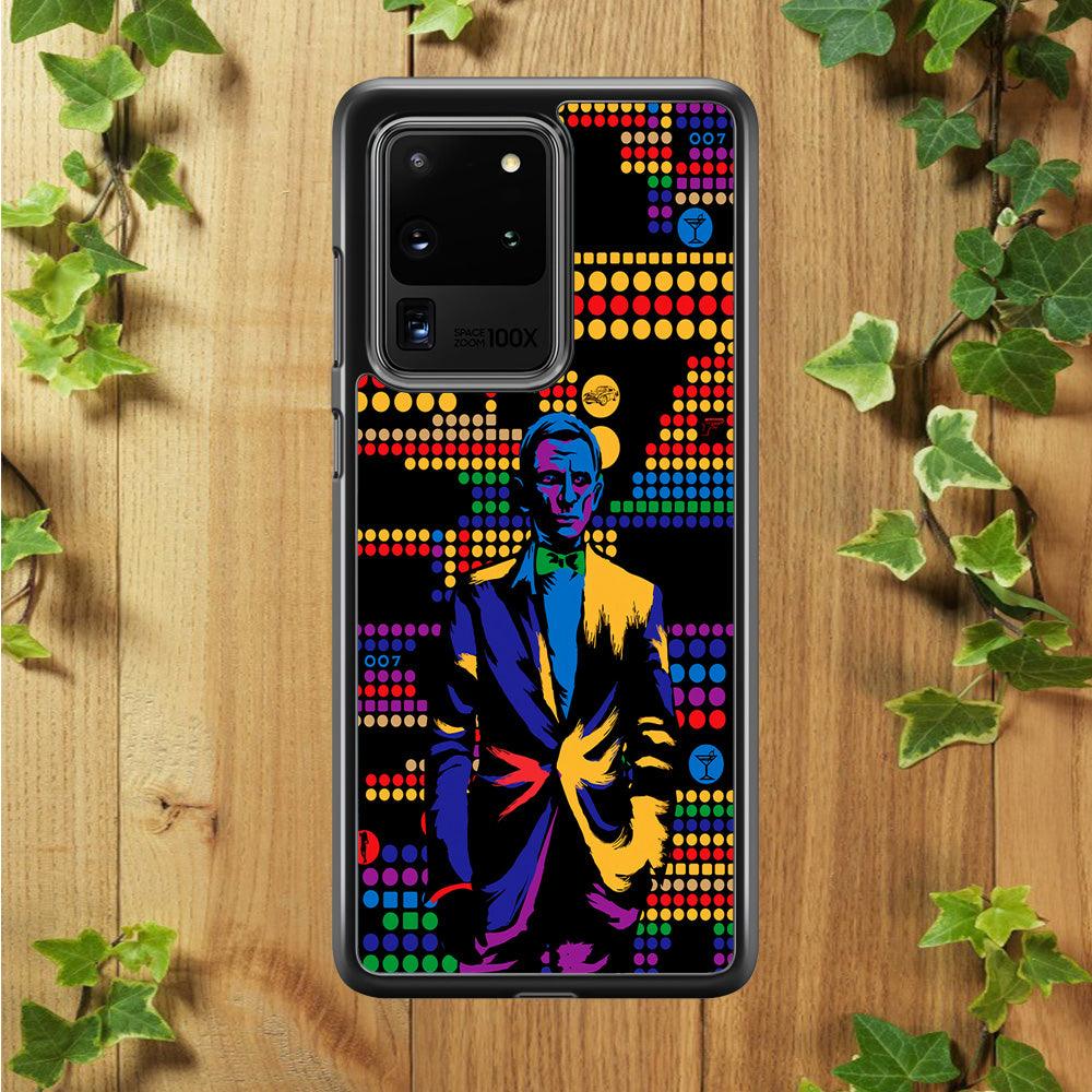 James Bond Abstract Art Samsung Galaxy S20 Ultra Case-Rubber / White (2D Case)-Xtracase