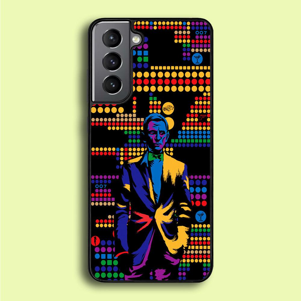 James Bond Abstract Art Samsung Galaxy S21 Plus Case-Rubber / Black (2D Case)-Xtracase