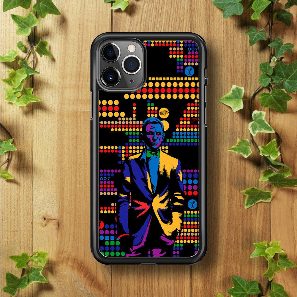 James Bond Abstract Art iPhone 11 Pro Max Case-Rubber / Black (2D Case)-Xtracase
