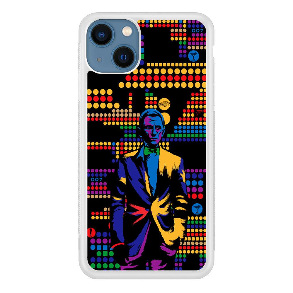 James Bond Abstract Art iPhone 13 Pro Case-Rubber / White (2D Case)-Xtracase
