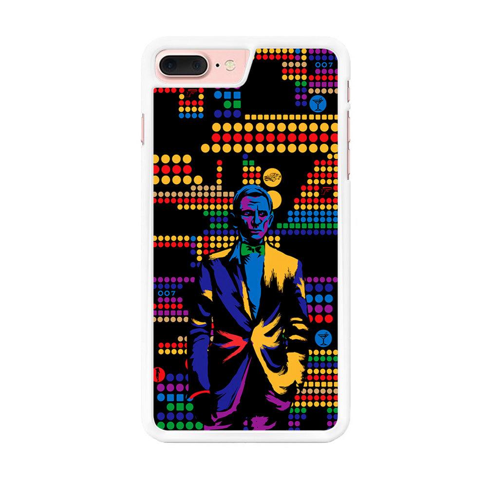 James Bond Abstract Art iPhone 8 Plus Case-Rubber / White (2D Case)-Xtracase