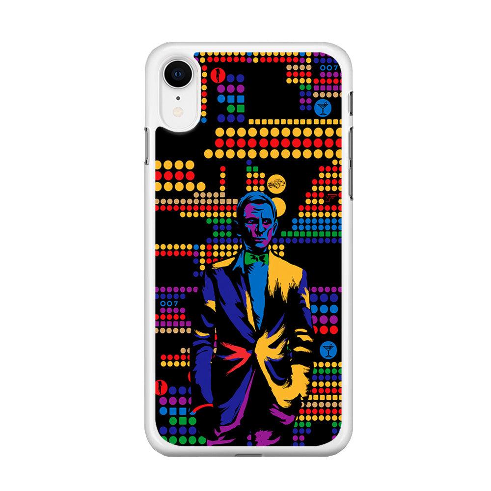 James Bond Abstract Art iPhone XR Case-Rubber / White (2D Case)-Xtracase