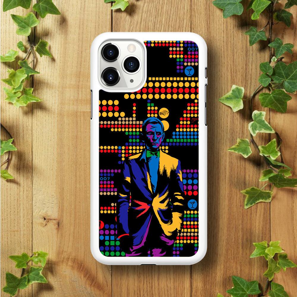 James Bond Abstract Art iPhone 11 Pro Max Case-Rubber / White (2D Case)-Xtracase