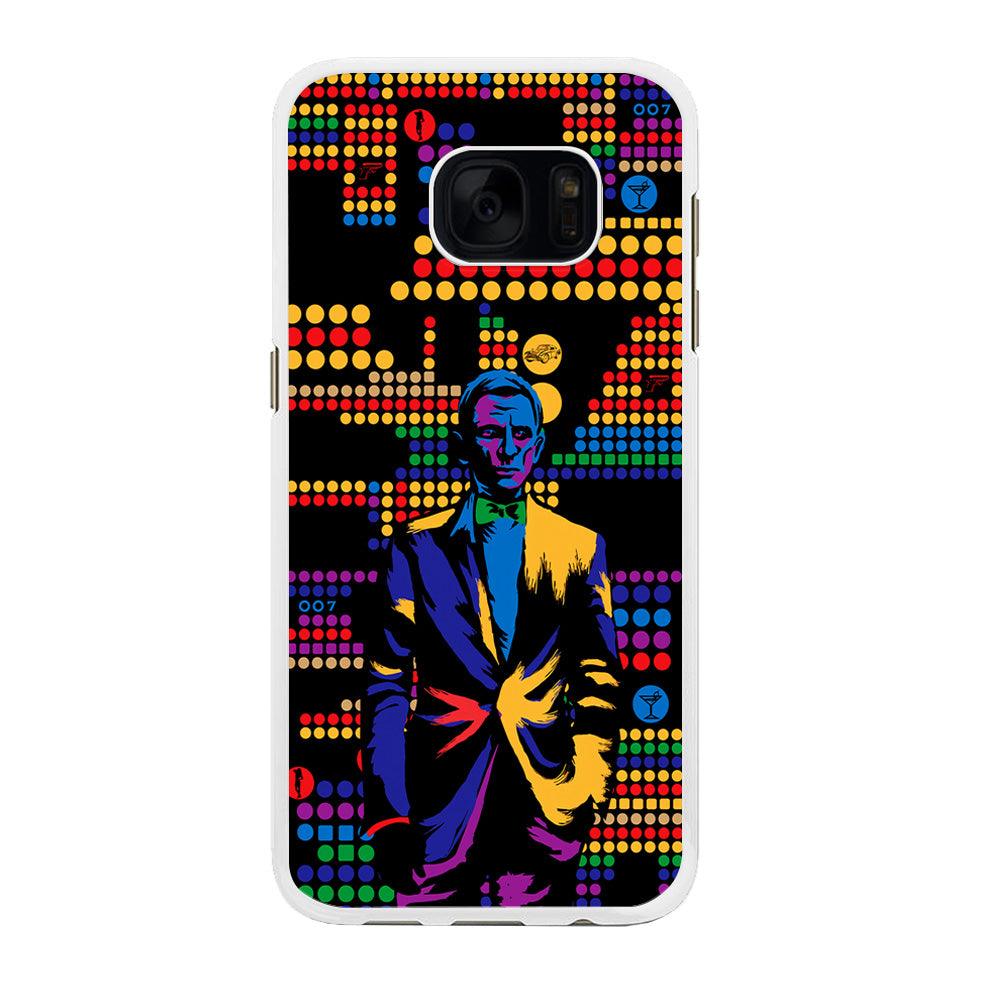 James Bond Abstract Art Samsung Galaxy S7 Edge Case-Rubber / White (2D Case)-Xtracase