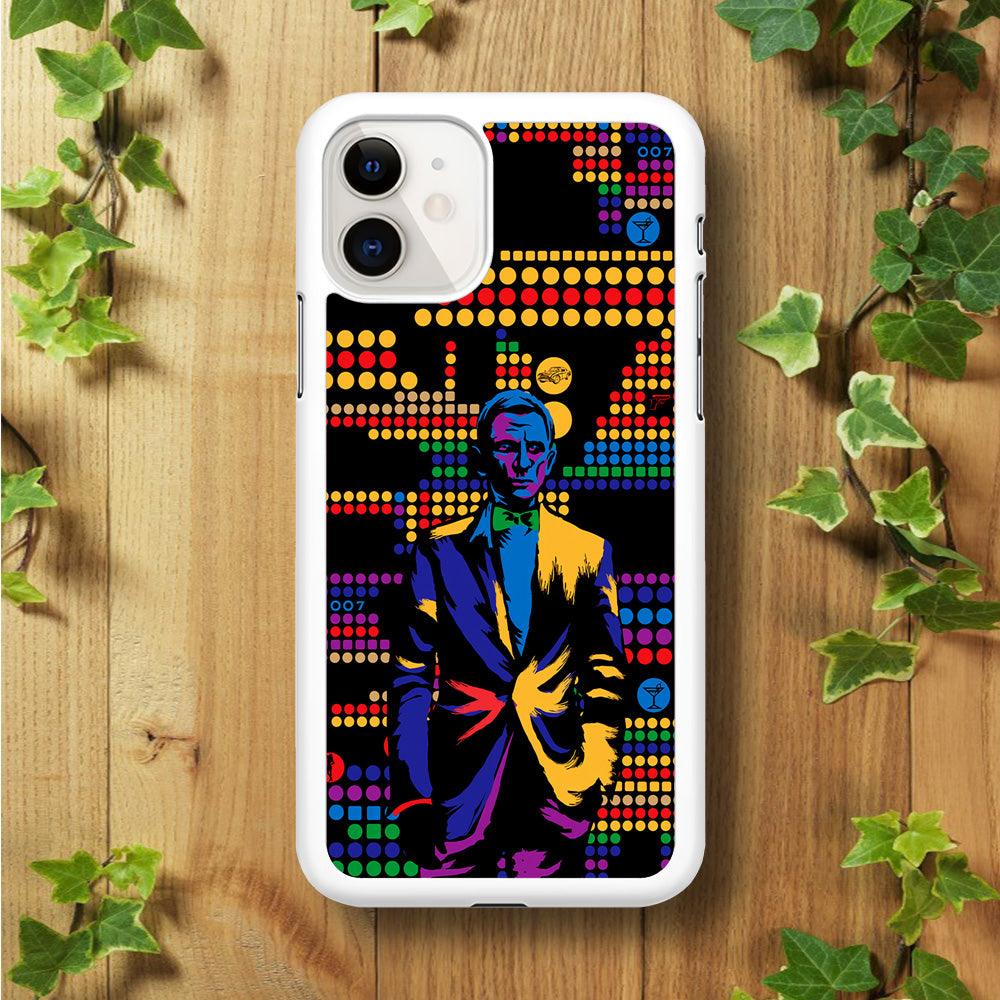 James Bond Abstract Art iPhone 11 Case-Rubber / White (2D Case)-Xtracase