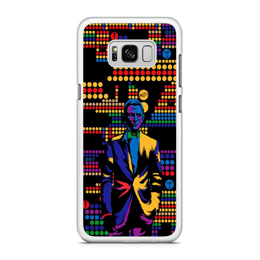 James Bond Abstract Art Samsung Galaxy S8 Case-Rubber / White (2D Case)-Xtracase