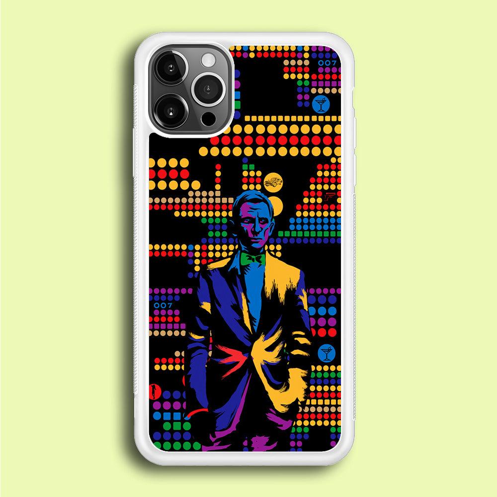 James Bond Abstract Art iPhone 12 Pro Case-Rubber / White (2D Case)-Xtracase