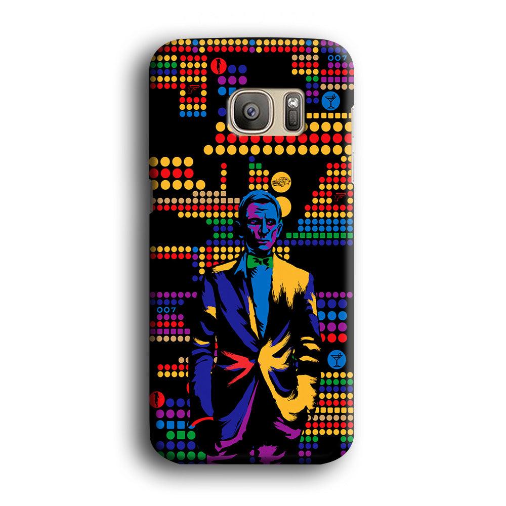 James Bond Abstract Art Samsung Galaxy S7 Edge Case-Plastic / Full Wrap (3D Case)-Xtracase
