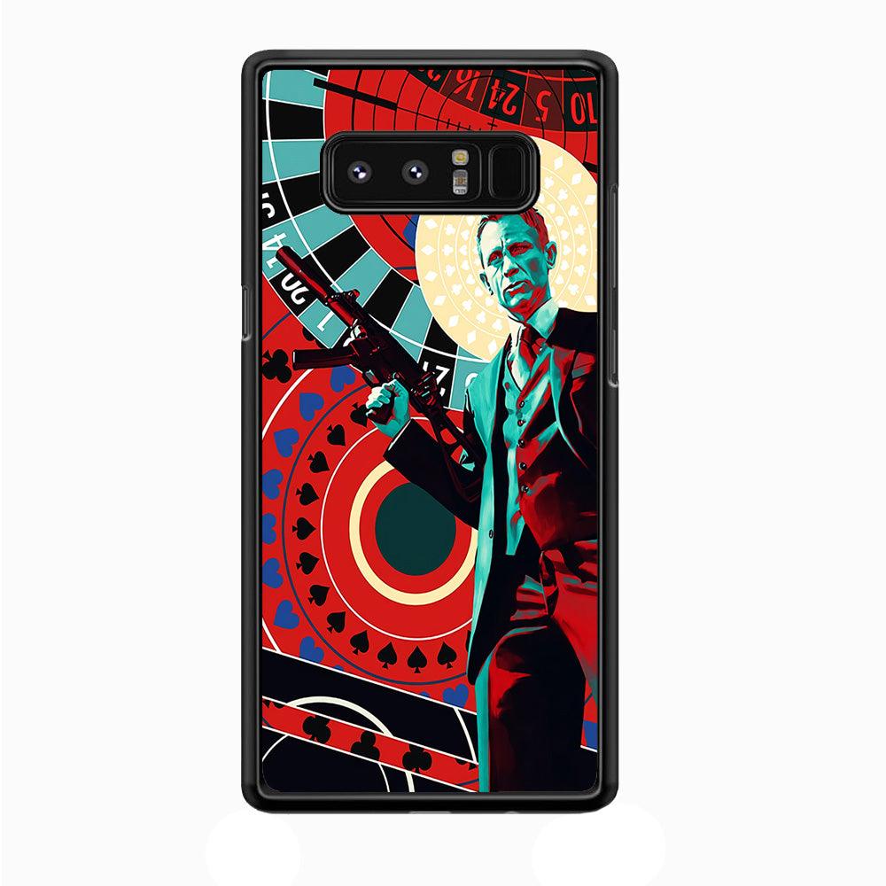 James Bond Poster Casino Samsung Galaxy Note 8 Case-Rubber / Black (2D Case)-Xtracase