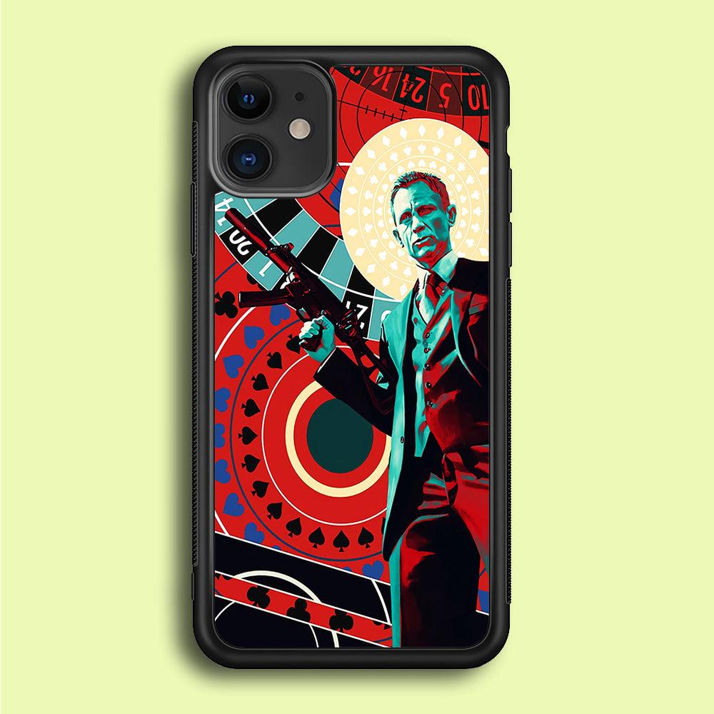 James Bond Poster Casino iPhone 12 Case-Rubber / Black (2D Case)-Xtracase