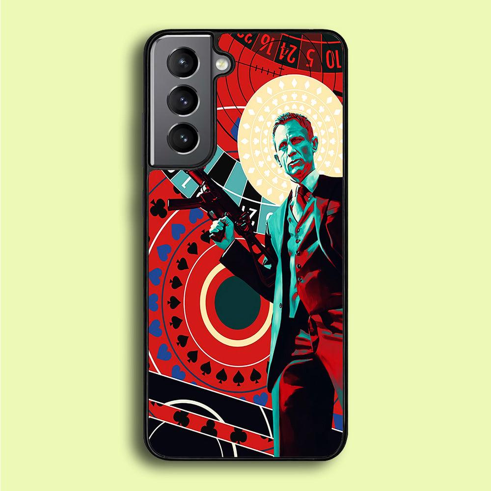 James Bond Poster Casino Samsung Galaxy S21 Plus Case-Rubber / Black (2D Case)-Xtracase