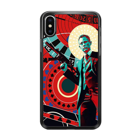 James Bond Poster Casino iPhone Xs Case-Rubber / Black (2D Case)-Xtracase