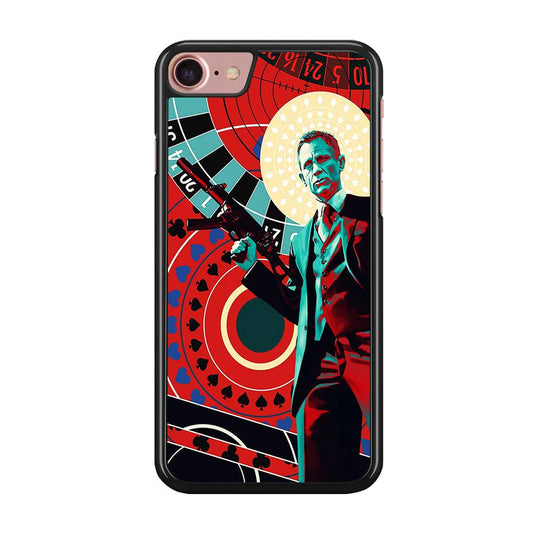 James Bond Poster Casino iPhone 8 Case-Rubber / Black (2D Case)-Xtracase