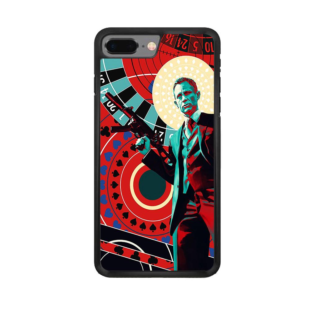 James Bond Poster Casino iPhone 8 Plus Case-Rubber / Black (2D Case)-Xtracase