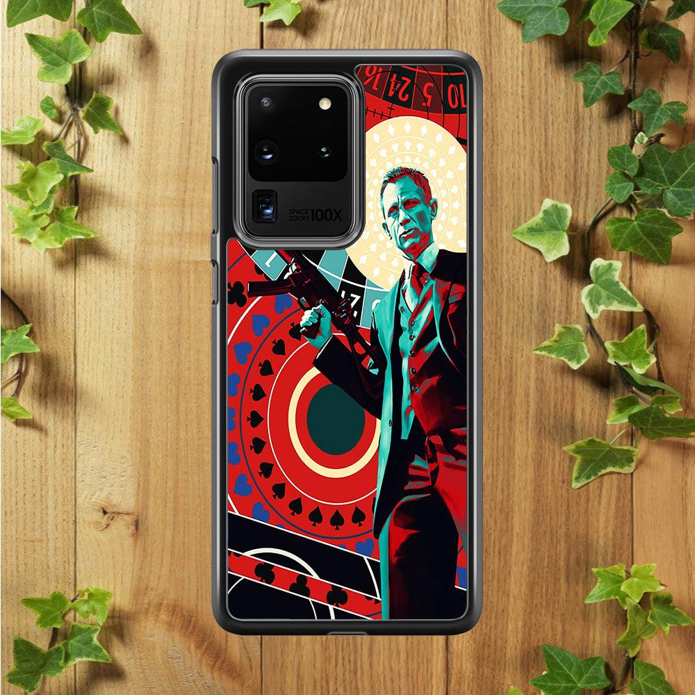 James Bond Poster Casino Samsung Galaxy S20 Ultra Case-Rubber / Black (2D Case)-Xtracase
