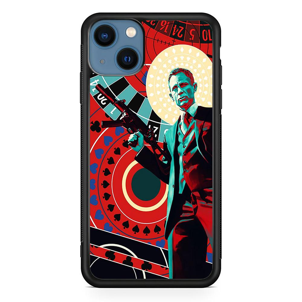 James Bond Poster Casino iPhone 13 Pro Case-Rubber / Black (2D Case)-Xtracase