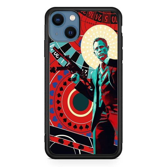 James Bond Poster Casino iPhone 13 Pro Case-Rubber / Black (2D Case)-Xtracase